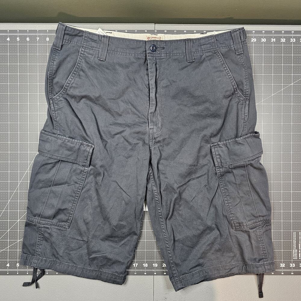 Levis Cargo Shorts 36x13 Gray Baggy Loose Y2K 90s Streetwear Skater Adjustable